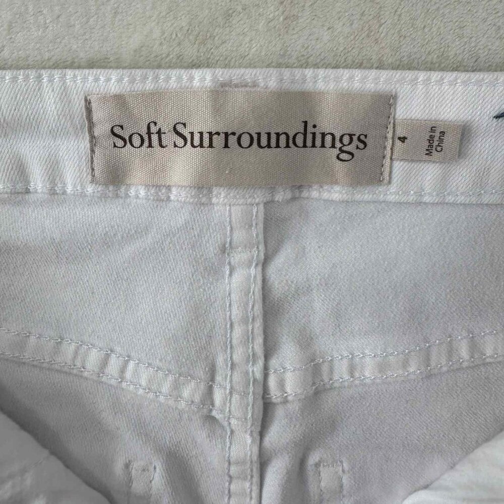 Soft Surroundings White Lace Ankle Jeansβ - Picture 7 of 15